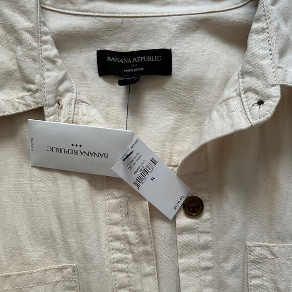 BR Utility Jumpsuit in Cream/Ivory, Size XL - Picture 3 of 10